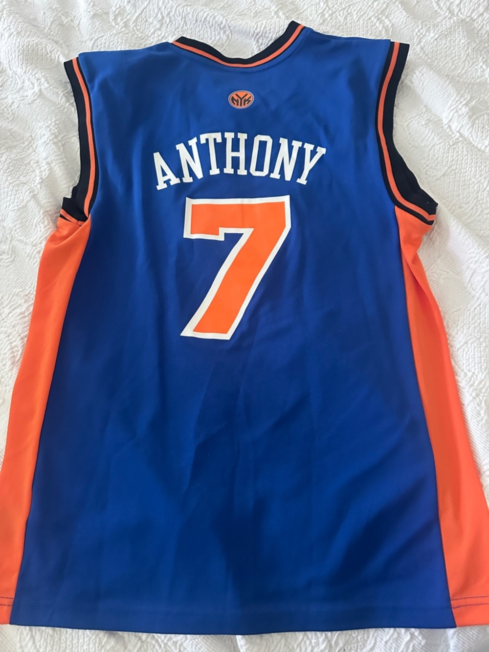 NY Knicks adidas #7 Blue and Orange NBA Jersey Patch Detail. Never Worn - Picture 4 of 9